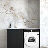 Byron/Bondi Black Oak Base Laundry Cabinet with Stone Top and Sink 1300x600x900