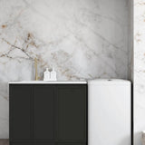 Hampshire Black Base Laundry Cabinet with Stone Top and Sink 1060x600x900