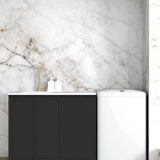 Hampshire Black Base Laundry Cabinet with Stone Top and Sink 1060x600x900