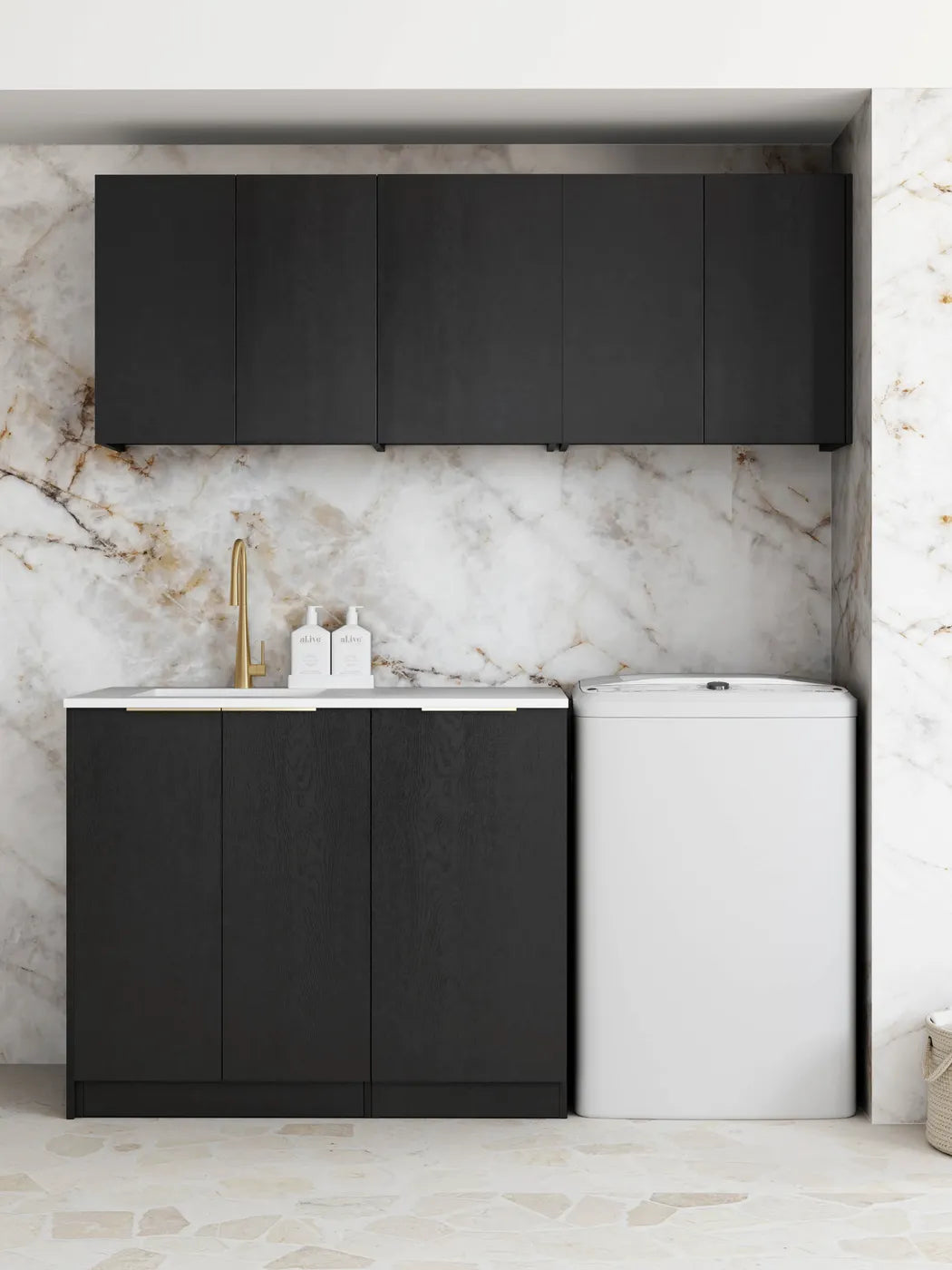 Byron/Bondi Black Oak Laundry Kit 1715x600x2100