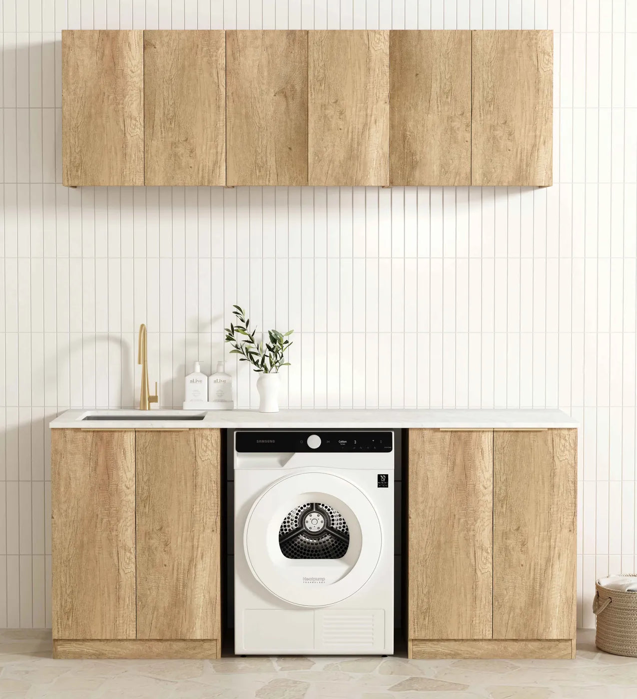 Byron/Bondi Natural Oak Laundry Kit 1960x600x2100