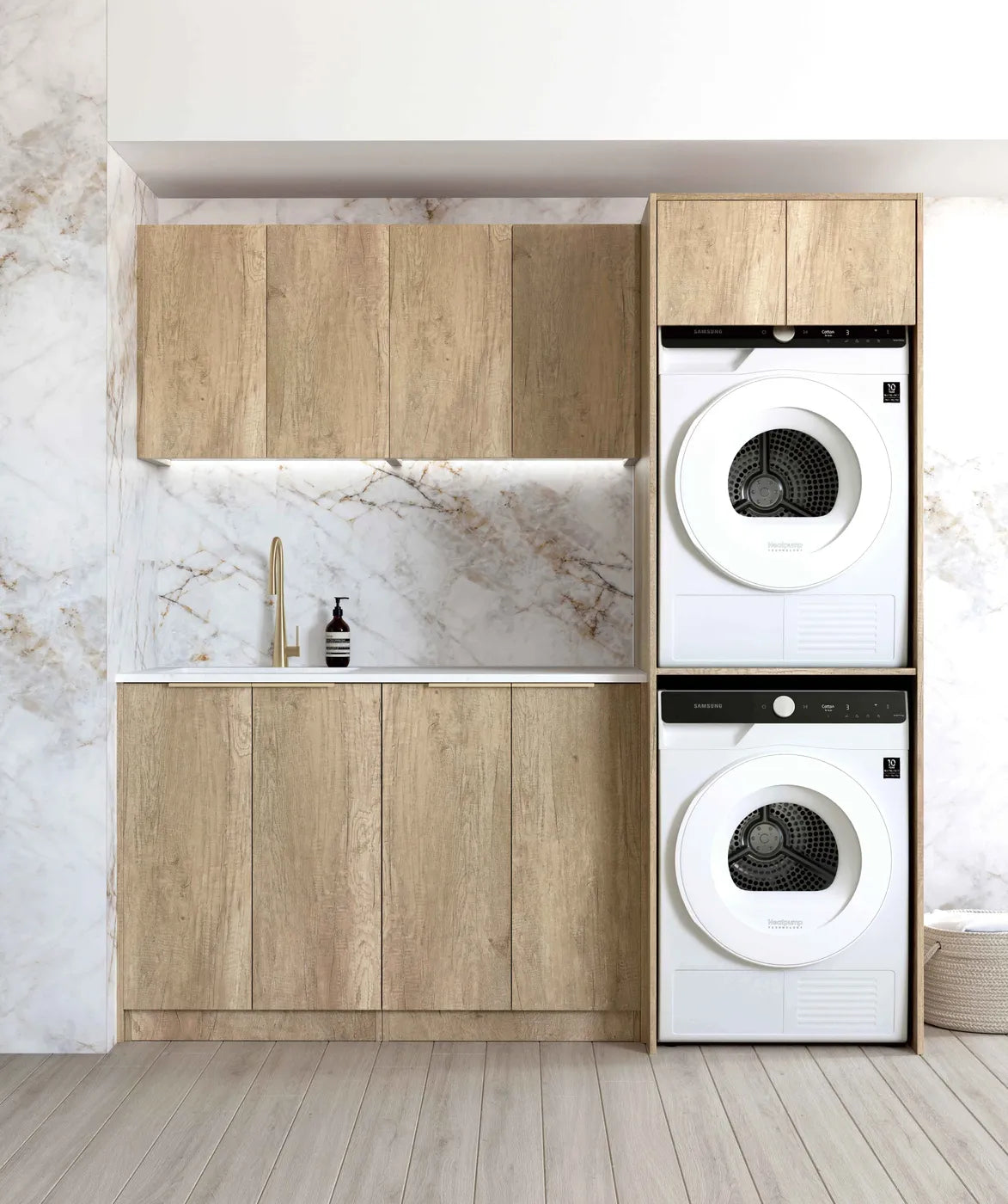 Byron/Bondi Natural Oak Laundry Kit 1960x600x2100