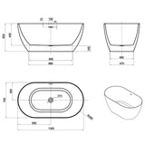 Attica Manolo Freestanding Bath with Overflow