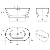 Attica Manolo Freestanding Bath with Overflow