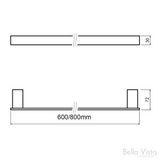 Chunky Single Towel Rail - 600mm