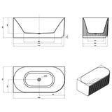 Attica Havana Corner Fluted Bath with Overflow