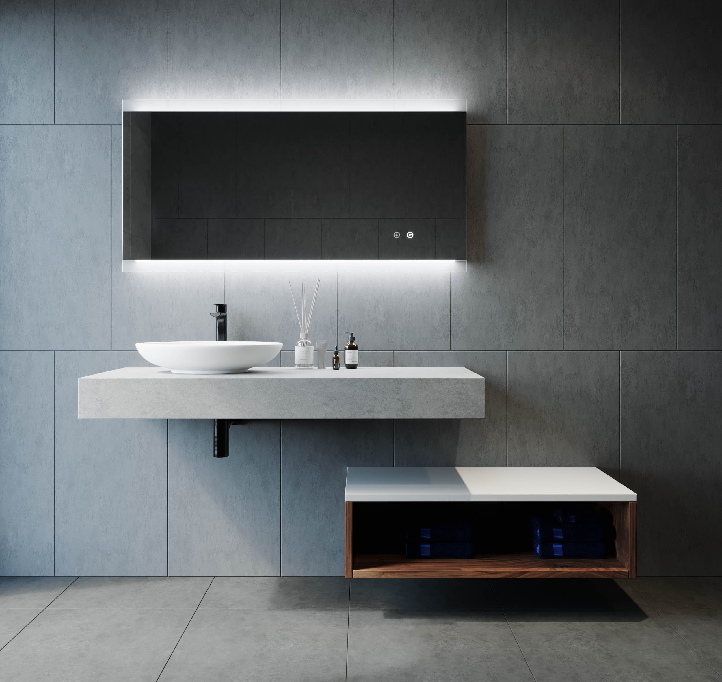 MIRO LED MIRROR WITH BLUETOOTH SPEAKERS