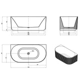 Attica Havana BTW Multi-Fit Fluted Bath with Overflow