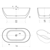 Attica Manolo Freestanding Bath with Overflow