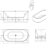 Attica Celine BTW Multi-fit Bath with Overflow