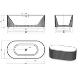 Attica Havana Freestanding Fluted Bath with Overflow