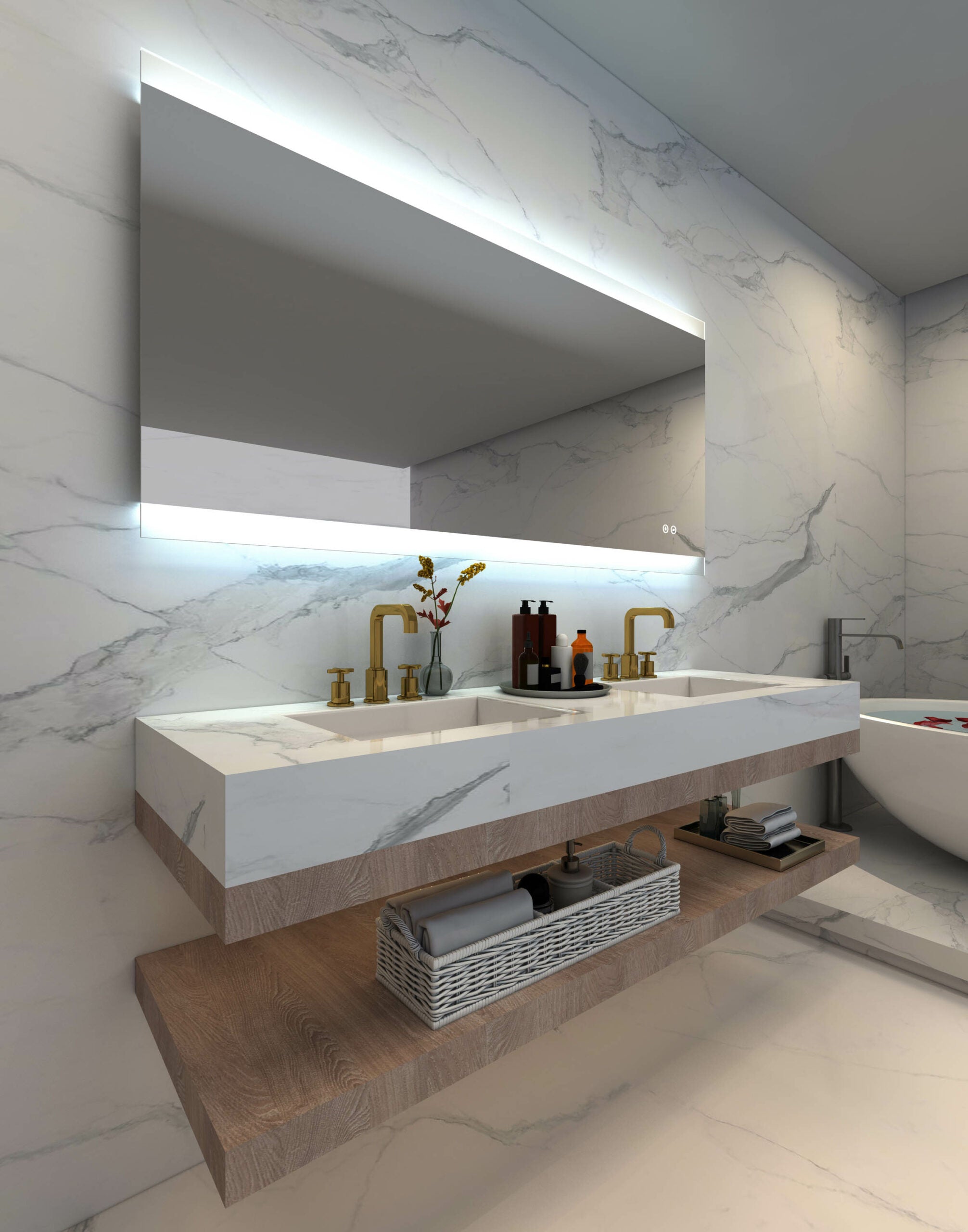 MIRO LED MIRROR WITH BLUETOOTH SPEAKERS