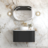 Hampshire 900mm Satin Black Wall Hung Curve Vanity
