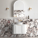 Hampshire 750mm Satin White Wall Hung Curve Vanity (12TH & NTH Only)