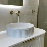 Hampshire 1800mm Satin White Wall Hung Curve Vanity