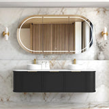 Hampshire 1800mm Satin Black Wall Hung Curve Vanity