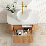 Bondi 900mm Woodland Oak Fluted Curve Vanity
