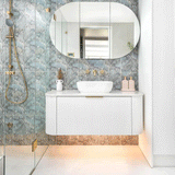Bondi 1200mm Satin White Fluted Wall Hung Curve Vanity