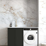 Hampshire Black Base Laundry Cabinet with Stone Top and Sink 1300x600x900