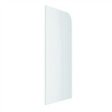Narrow Reeded Frameless Glass Shower Panel - 900mm Right Radius