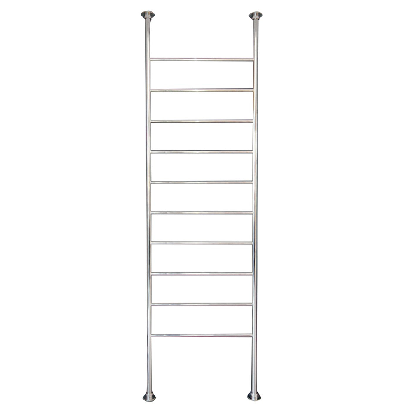 Heated Round Floor To Ceiling Ladder Mirror Polished