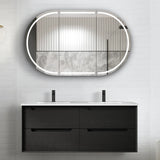 Byron 1200mm Black Oak Wall Hung Vanity Double Bowl