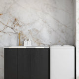 Byron/Bondi Black Oak Base Laundry Cabinet with Stone Top and Sink 1060x600x900