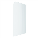 Narrow Reeded Frameless Glass Shower Panel - 1200mm Left Radius