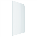 Narrow Reeded Frameless Glass Shower Panel - 1200mm Right Radius