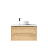 Byron 900mm Natural Oak Wall Hung Vanity