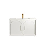Laguna 900mm Satin White Wall Hung Vanity