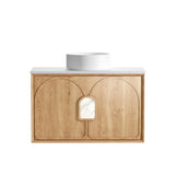 Laguna 900mm Natural American Oak Wall Hung Vanity