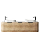 Bondi 1800mm Natural Oak Wall Hung Curve Vanity
