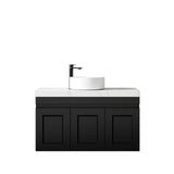 Hampton Mark II 900mm Satin Black Wall Hung Vanity