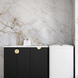 Marlo Black Base Laundry Cabinet with Stone Top and Sink 1060x600x900
