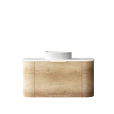 Bondi 900mm Natural Oak Wall Hung Curve Vanity