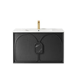 Laguna 900mm Black American Oak Wall Hung Vanity