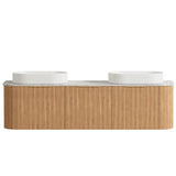 Bondi 1800mm Woodland Oak Fluted Curve Vanity