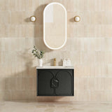 Laguna 750mm Black American Oak Wall Hung Vanity