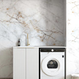 Noosa White Base Laundry Cabinet with Stone Top and Sink 1300x600x900