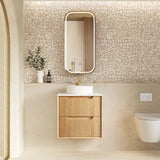 Byron Fluted 600mm Woodland Oak Wall Hung Vanity