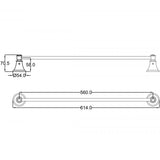 Clasico Single Towel Rail - 600mm