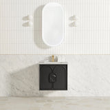 Laguna 600mm Black American Oak Wall Hung Vanity