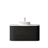 OTTI BONDI BLACK OAK 900MM CURVE SINGLE BOWL WALL HUNG VANITY
