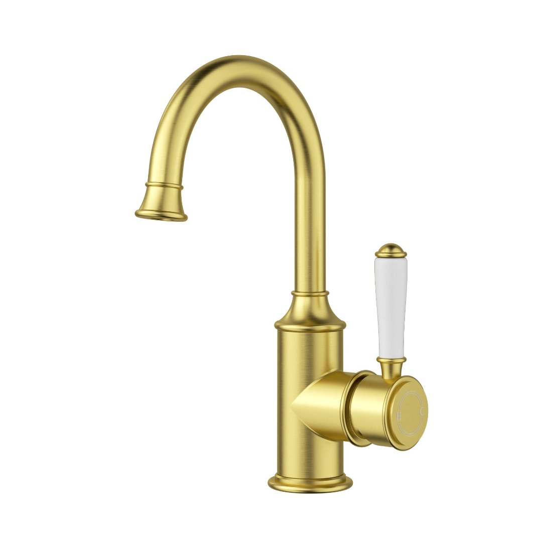 Clasico Basin Mixer – Gooseneck- Ceramic Handle