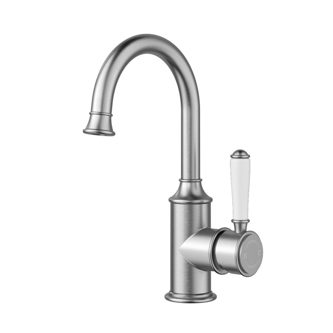 Clasico Basin Mixer – Gooseneck- Ceramic Handle