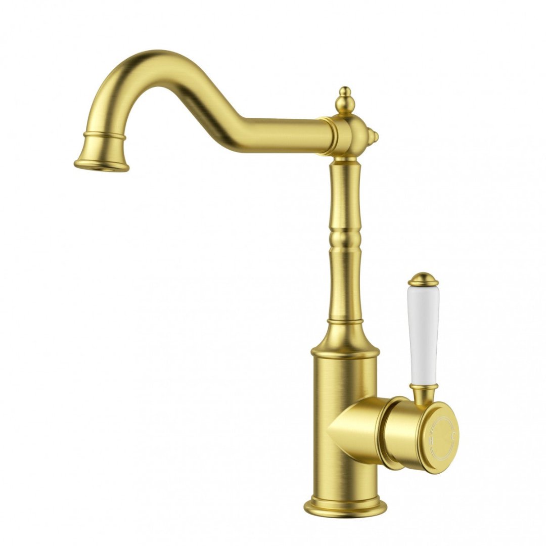 Clasico Sink Mixer Curve - Ceramic Handle