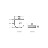 Archie 415mm x 365mm x 100mm Fluted Basin
