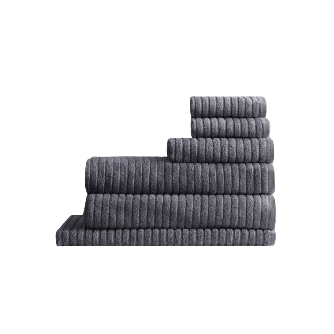 Alessia Cotton Bamboo Rib 6 Piece Towel Set