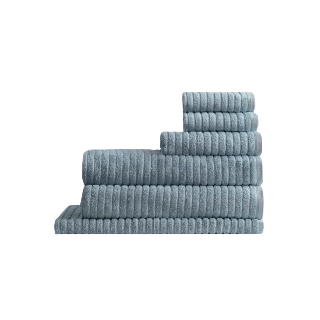 Alessia Cotton Bamboo Rib 6 Piece Towel Set